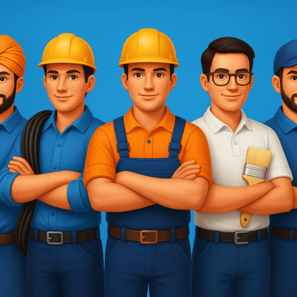 Professional technician working on home repair