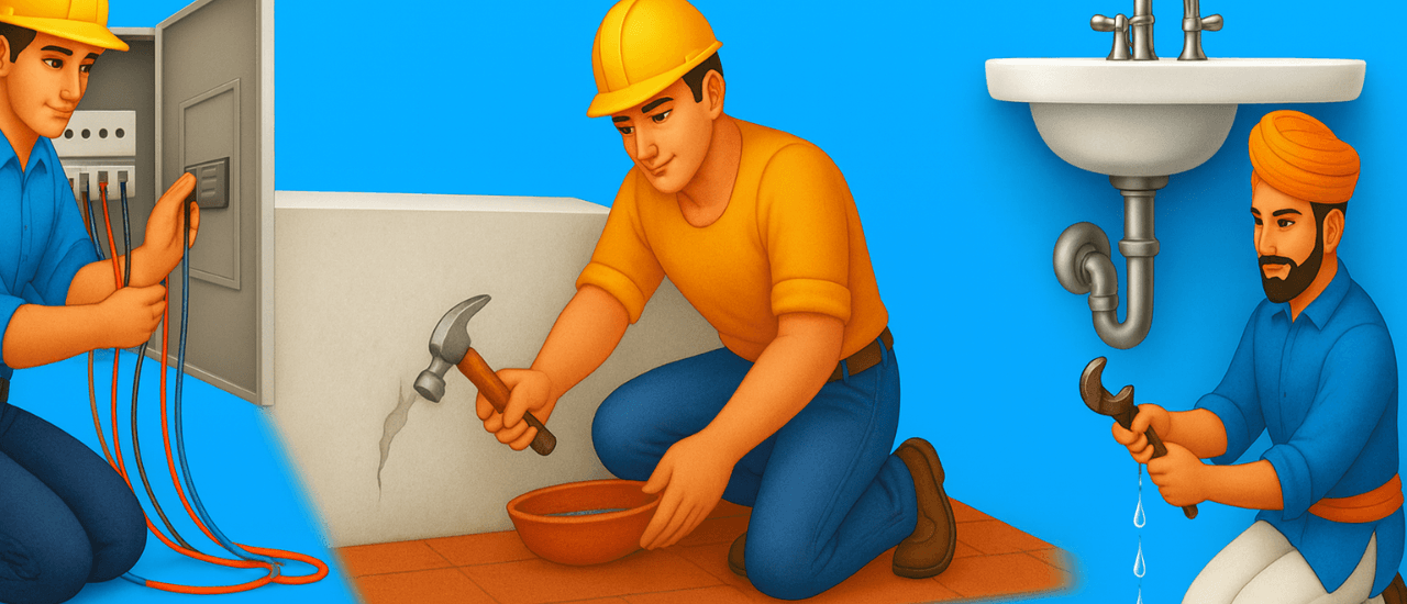 Professional technician providing home services